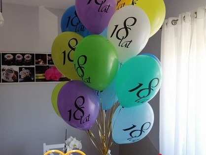 Balony z helem na 18-stke