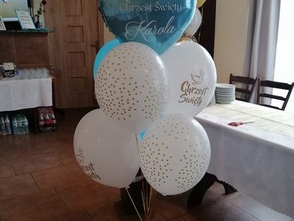 Balony z helem na chrzest - Piława Górna